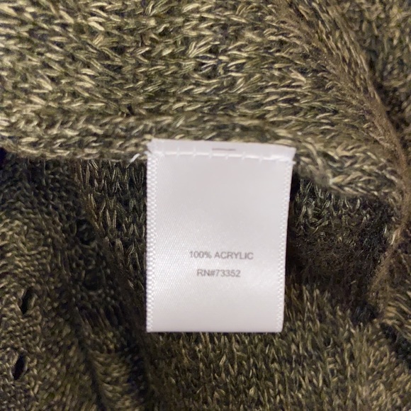 LONG OPEN CARDIGAN IN SHADES OF OLIVE. SIDE SLITS. WORN ONCE. - Picture 6 of 7